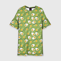 Платье клеш для девочки Avocado and Eggs, цвет: 3D-принт