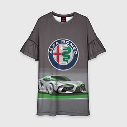Платье клеш для девочки Alfa Romeo motorsport, цвет: 3D-принт
