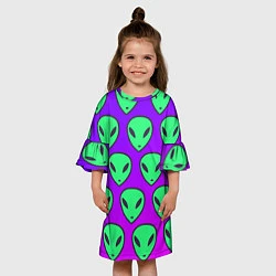 Платье клеш для девочки ALIENS, цвет: 3D-принт — фото 2