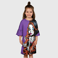 Платье клеш для девочки Calavera skelita 22, цвет: 3D-принт — фото 2