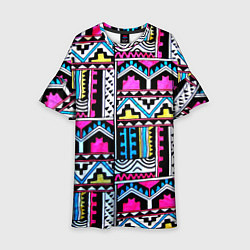 Платье клеш для девочки Ацтеки, цвет: 3D-принт