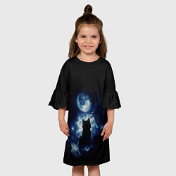 Платье клеш для девочки Кот, цвет: 3D-принт — фото 2