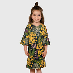 Платье клеш для девочки Тропический лес, цвет: 3D-принт — фото 2