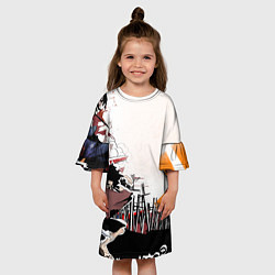 Платье клеш для девочки Афросамурай аниме, цвет: 3D-принт — фото 2