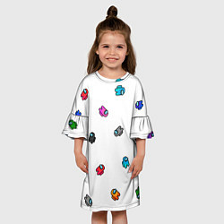 Платье клеш для девочки Among Us, цвет: 3D-принт — фото 2