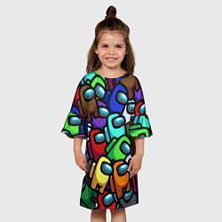 Платье клеш для девочки Among us, цвет: 3D-принт — фото 2