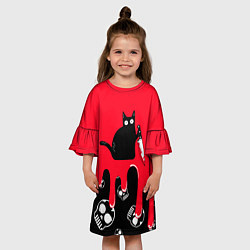 Платье клеш для девочки WHAT CAT, цвет: 3D-принт — фото 2