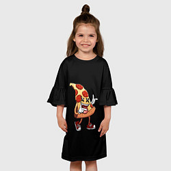 Платье клеш для девочки PIZZA, цвет: 3D-принт — фото 2
