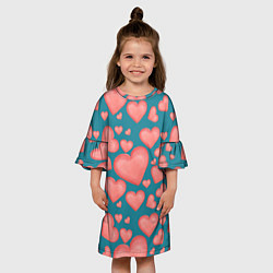 Платье клеш для девочки Любовь, цвет: 3D-принт — фото 2