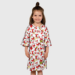 Платье клеш для девочки Дед Мороз, цвет: 3D-принт — фото 2