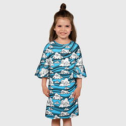 Платье клеш для девочки КИМОНО ТАНДЖИРО, цвет: 3D-принт — фото 2