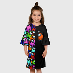 Платье клеш для девочки Among us, цвет: 3D-принт — фото 2