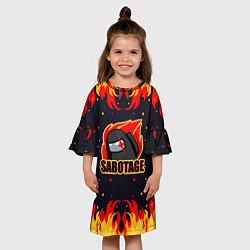 Платье клеш для девочки Among Us Sabotage, цвет: 3D-принт — фото 2