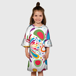 Платье клеш для девочки Яркие краски, цвет: 3D-принт — фото 2