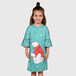 Платье клеш для девочки Мишка, цвет: 3D-принт — фото 2
