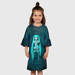 Платье клеш для девочки Мику Хацуне, цвет: 3D-принт — фото 2