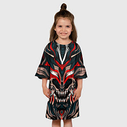 Платье клеш для девочки Черный самурай, цвет: 3D-принт — фото 2