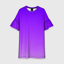Платье клеш для девочки Фиолетовый космос, цвет: 3D-принт