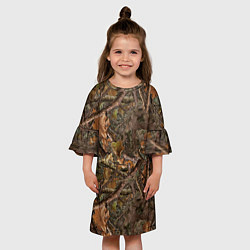 Платье клеш для девочки Охотничий камуфляж, цвет: 3D-принт — фото 2