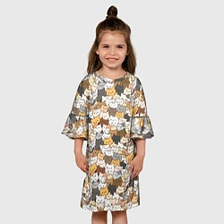 Платье клеш для девочки Котики муркотики, цвет: 3D-принт — фото 2