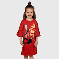 Платье клеш для девочки Человек Бензопила, цвет: 3D-принт — фото 2