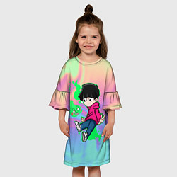 Платье клеш для девочки Моб Психо 100, цвет: 3D-принт — фото 2