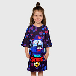 Платье клеш для девочки Стильный Лу BRAWL STARS, цвет: 3D-принт — фото 2
