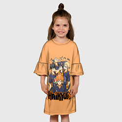 Платье клеш для девочки Аниме Волейбол, цвет: 3D-принт — фото 2