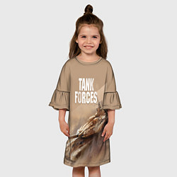 Платье клеш для девочки Tank Forces, цвет: 3D-принт — фото 2