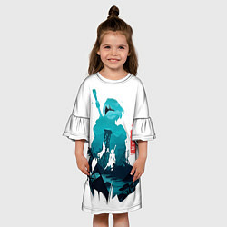 Платье клеш для девочки NIER AUTOMATA 2B, цвет: 3D-принт — фото 2
