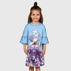 Платье клеш для девочки Re:Zero, Рем, цвет: 3D-принт — фото 2