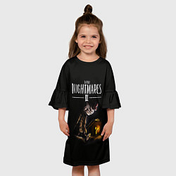 Платье клеш для девочки Little Nightmares 2 СТОРОЖ, цвет: 3D-принт — фото 2