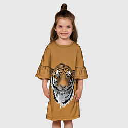 Платье клеш для девочки Тигр, цвет: 3D-принт — фото 2