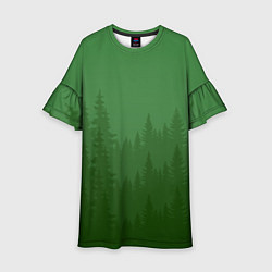 Платье клеш для девочки Зеленый Лес, цвет: 3D-принт