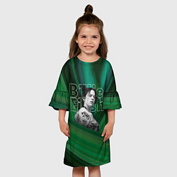 Платье клеш для девочки Билли Айлиш, цвет: 3D-принт — фото 2