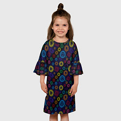 Платье клеш для девочки Чакры, цвет: 3D-принт — фото 2
