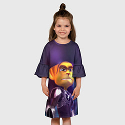 Платье клеш для девочки Рэтчет и Кланr, цвет: 3D-принт — фото 2