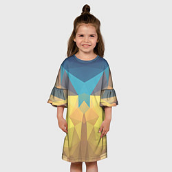 Платье клеш для девочки Абстрактная Геометрия, цвет: 3D-принт — фото 2