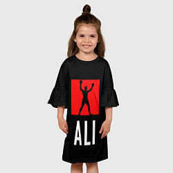 Платье клеш для девочки Muhammad Ali, цвет: 3D-принт — фото 2