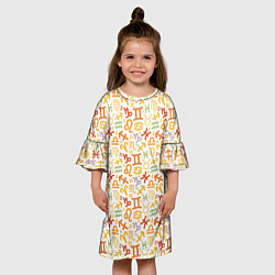 Платье клеш для девочки Знаки Зодиака, цвет: 3D-принт — фото 2