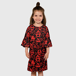 Платье клеш для девочки Анархия, цвет: 3D-принт — фото 2