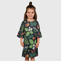 Платье клеш для девочки Природа, цвет: 3D-принт — фото 2