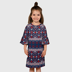 Платье клеш для девочки Русские народные узоры, цвет: 3D-принт — фото 2