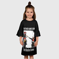 Платье клеш для девочки Папа и сын, цвет: 3D-принт — фото 2