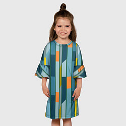Платье клеш для девочки Абстракция в стиле модерн, цвет: 3D-принт — фото 2