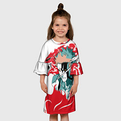 Платье клеш для девочки ИЧИГО ДЕМОН BLEACH БЛИЧ, цвет: 3D-принт — фото 2