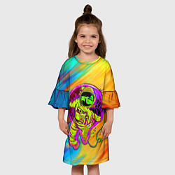 Платье клеш для девочки Alone Astranaut, цвет: 3D-принт — фото 2