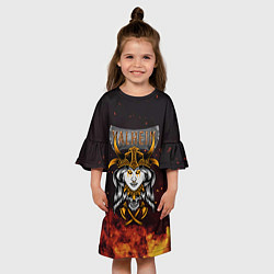 Платье клеш для девочки Valheim Девушка викинг, цвет: 3D-принт — фото 2