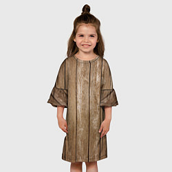 Платье клеш для девочки Texture Wood, цвет: 3D-принт — фото 2