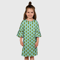 Платье клеш для девочки Авокадики, цвет: 3D-принт — фото 2